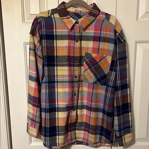 Colorful Plaid Button-Up Shirt